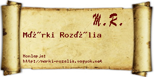 Márki Rozália névjegykártya